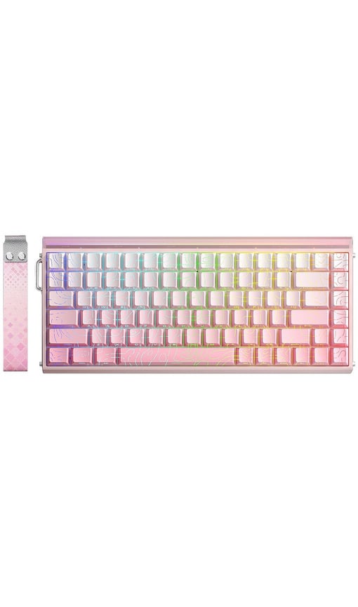 AULA Hero 84 He Manyetik Rapid Trigger Dragon King Switch 8000Hz RGB Neon TKL Hot Swap Pembe Kablolu Oyuncu Klavyesi Pembe