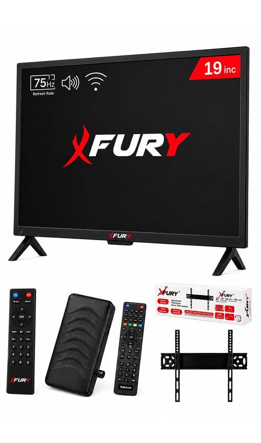 FURY Çanaklı Çanaksız Wi-Fi'li Uydu Alıcısı + TV Askı Aparatı Hediyeli 19 inç 48 cm Full-HD TV