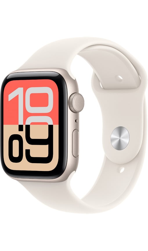 APPLE MEHG4TU/A Watch SE 3 GPS 44mm Yıldız Işığı Alüminyum Kasa ve Yıldız Işığı Spor Kordon - S/M