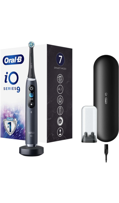 ORAL B iO 9 Şarjlı Diş Fırçası Siyah+Manyetik Şarj+Seyahat Kabı 